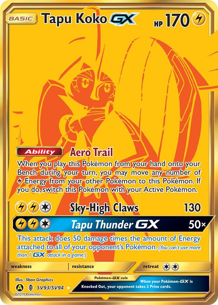 Hidden Fates Tapu Koko Pokémon card
